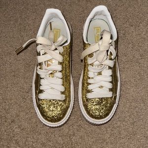 gold high platform pumas